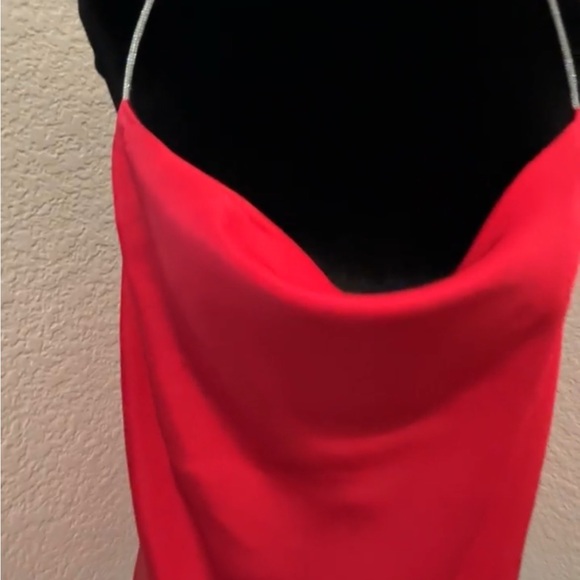 H&M Vibrant Satin Red Camisole with Faux Rhinestone Strap - Picture 2 of 12